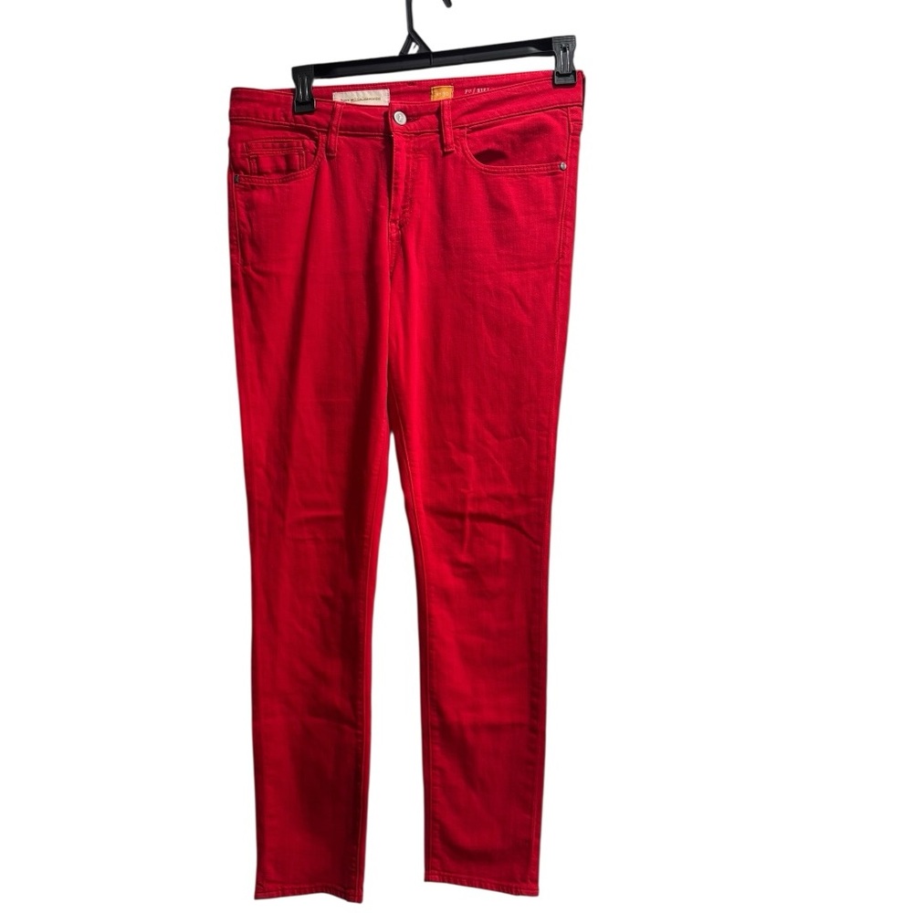 Pilcro & the Letterpress Red Stet Mid Rise Skinny Stretch Jeans size 30